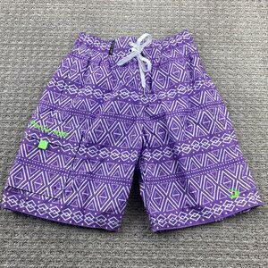 Vintage Pacific Surf Swim Trunks Men Small S Purple Bathing Suit Short Pants